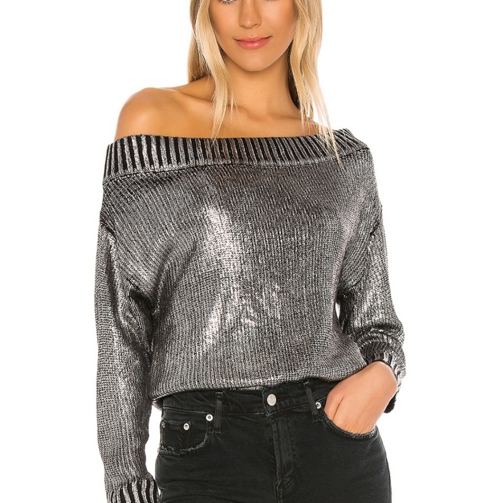 Gold leafed black sweater